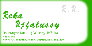 reka ujfalussy business card